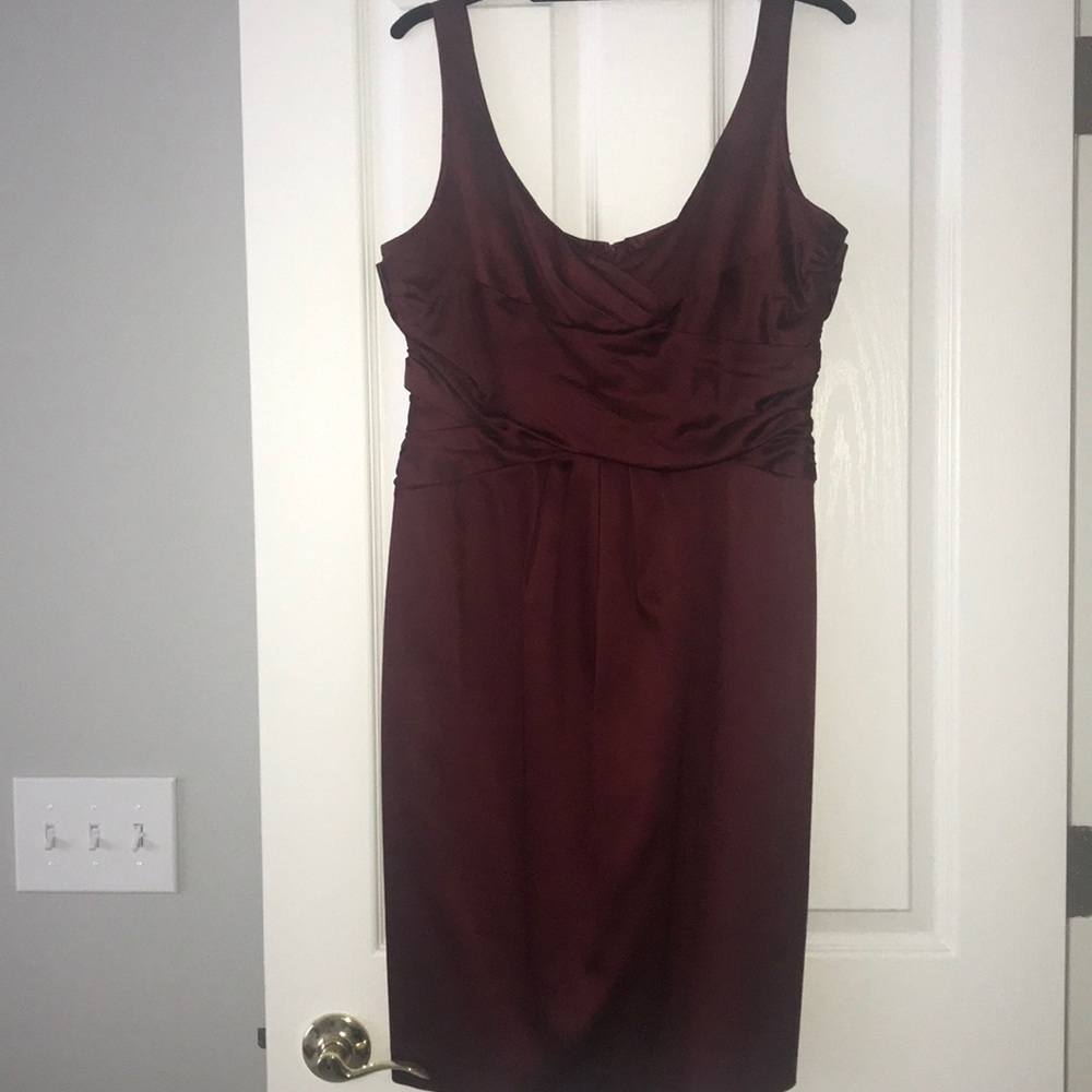 Maroon satin cocktail dress